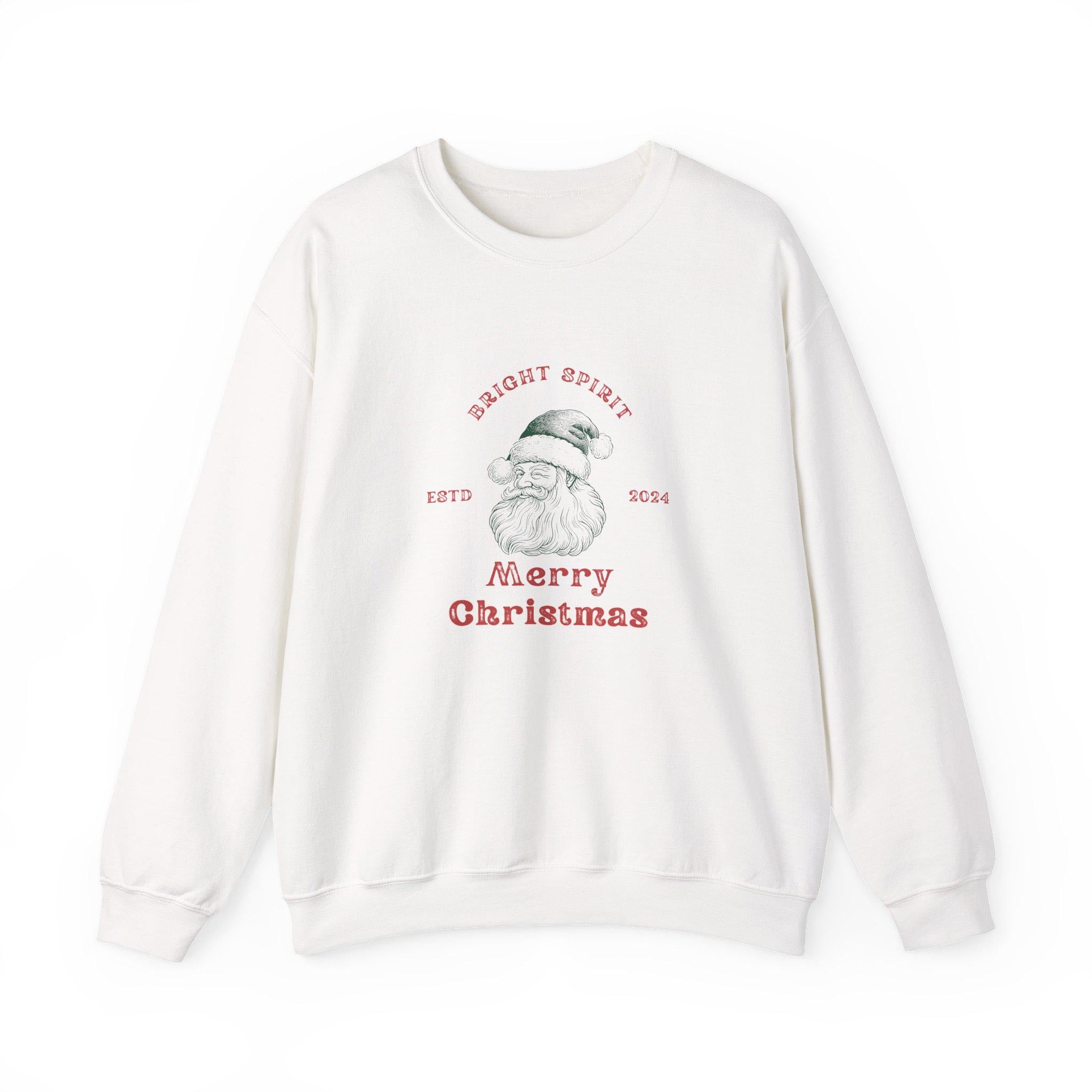 Vintage Santa Merry Christmas sweatshirt | Bright Spirit holiday crewneck