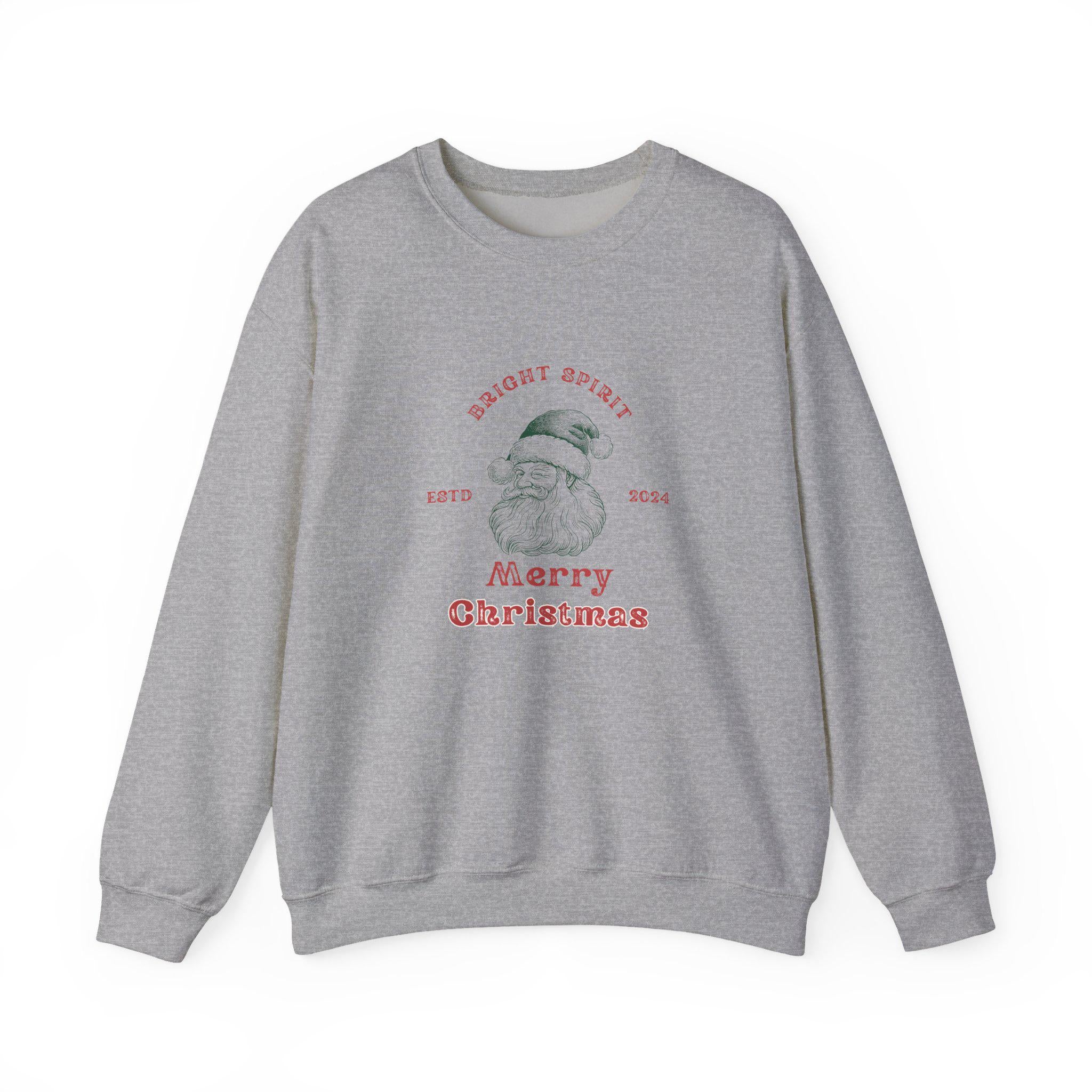 Vintage Santa Merry Christmas sweatshirt | Bright Spirit holiday crewneck